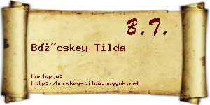 Böcskey Tilda névjegykártya